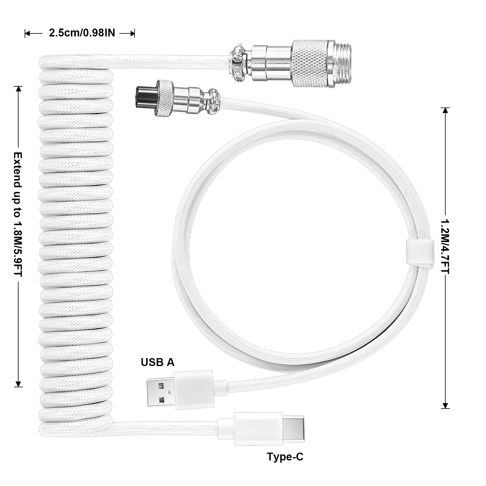 Кабель USB Type C для механиче – обзор и цена Coiled Usb Cable