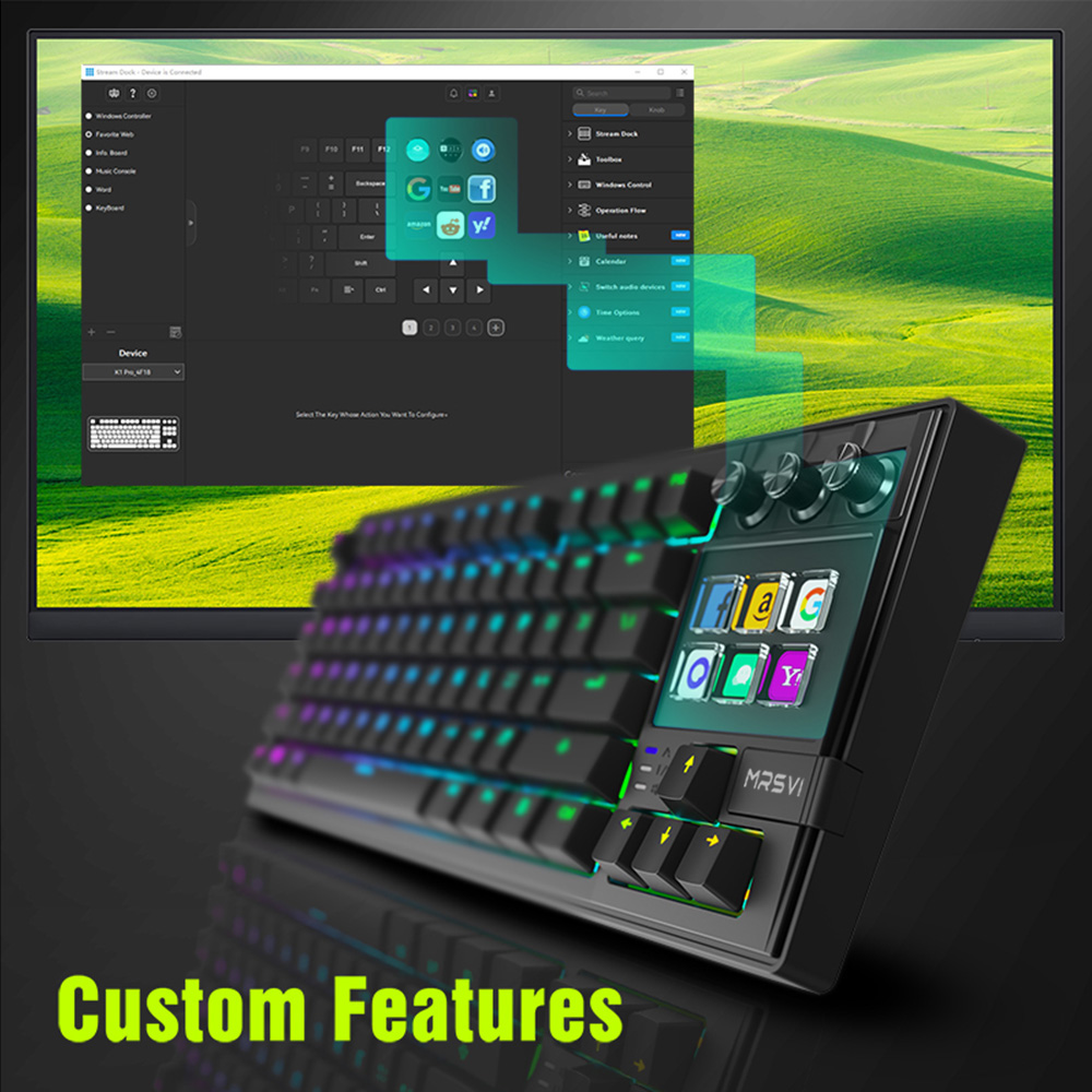 MRSVI K1 PRO Visual LCD AI Кла – обзор и цена Gaming Keyboard Corsair